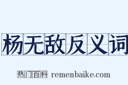 杨无敌反义词是什么意思的图片